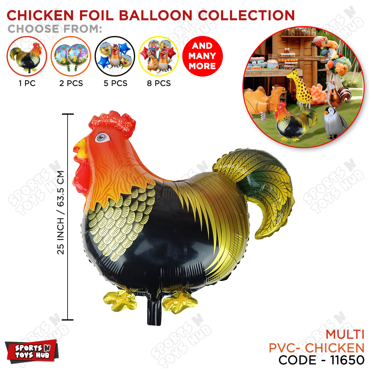 Chicken Cartoon Foil Balloon