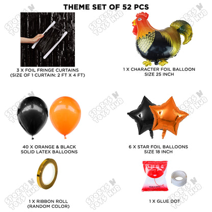Chicken Cartoon Foil Balloon Set Theme