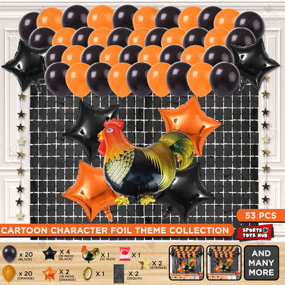 Chicken Cartoon Foil Balloon Set Theme