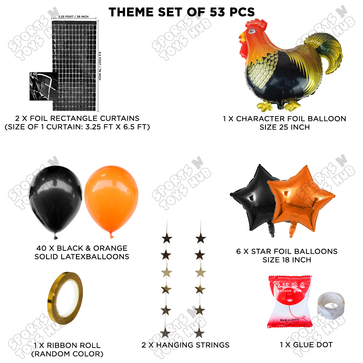 Chicken Cartoon Foil Balloon Set Theme