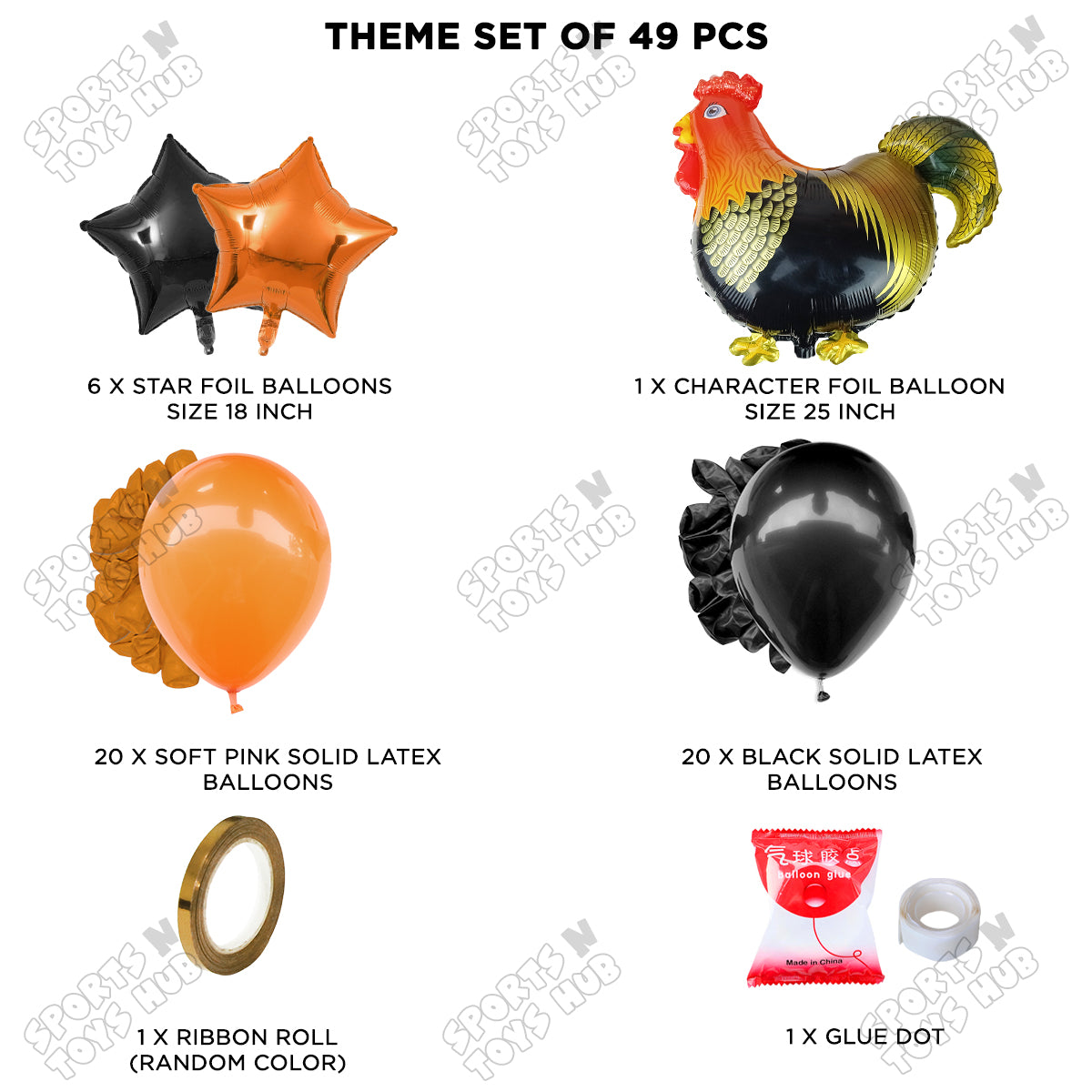 Chicken Cartoon Foil Balloon Set Theme