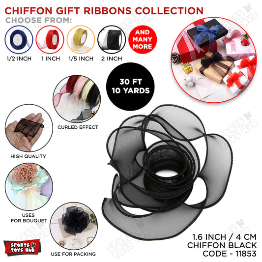 1.6-Inch Sheer Chiffon Ribbon Collection – Ideal for Gifts, DIY Crafts & Events