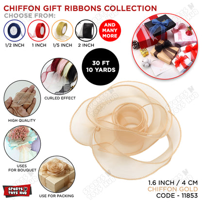 1.6-Inch Sheer Chiffon Ribbon Collection – Ideal for Gifts, DIY Crafts & Events