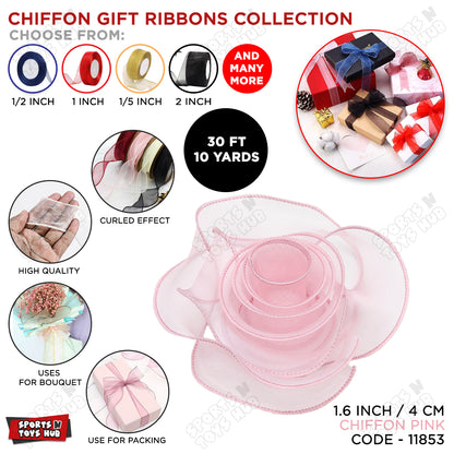 1.6-Inch Sheer Chiffon Ribbon Collection – Ideal for Gifts, DIY Crafts & Events