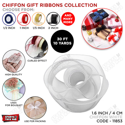 1.6-Inch Sheer Chiffon Ribbon Collection – Ideal for Gifts, DIY Crafts & Events
