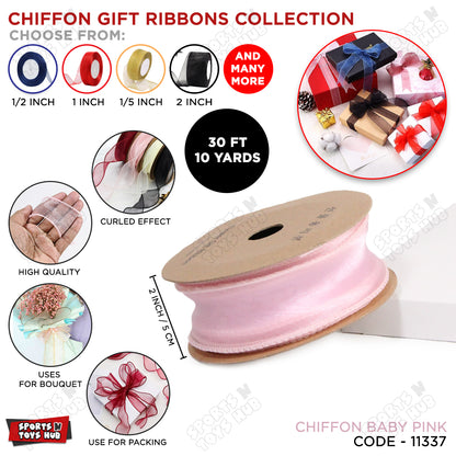 2-Inch Sheer Chiffon Ribbon Collection – Ideal for Gifts, DIY Crafts & Events