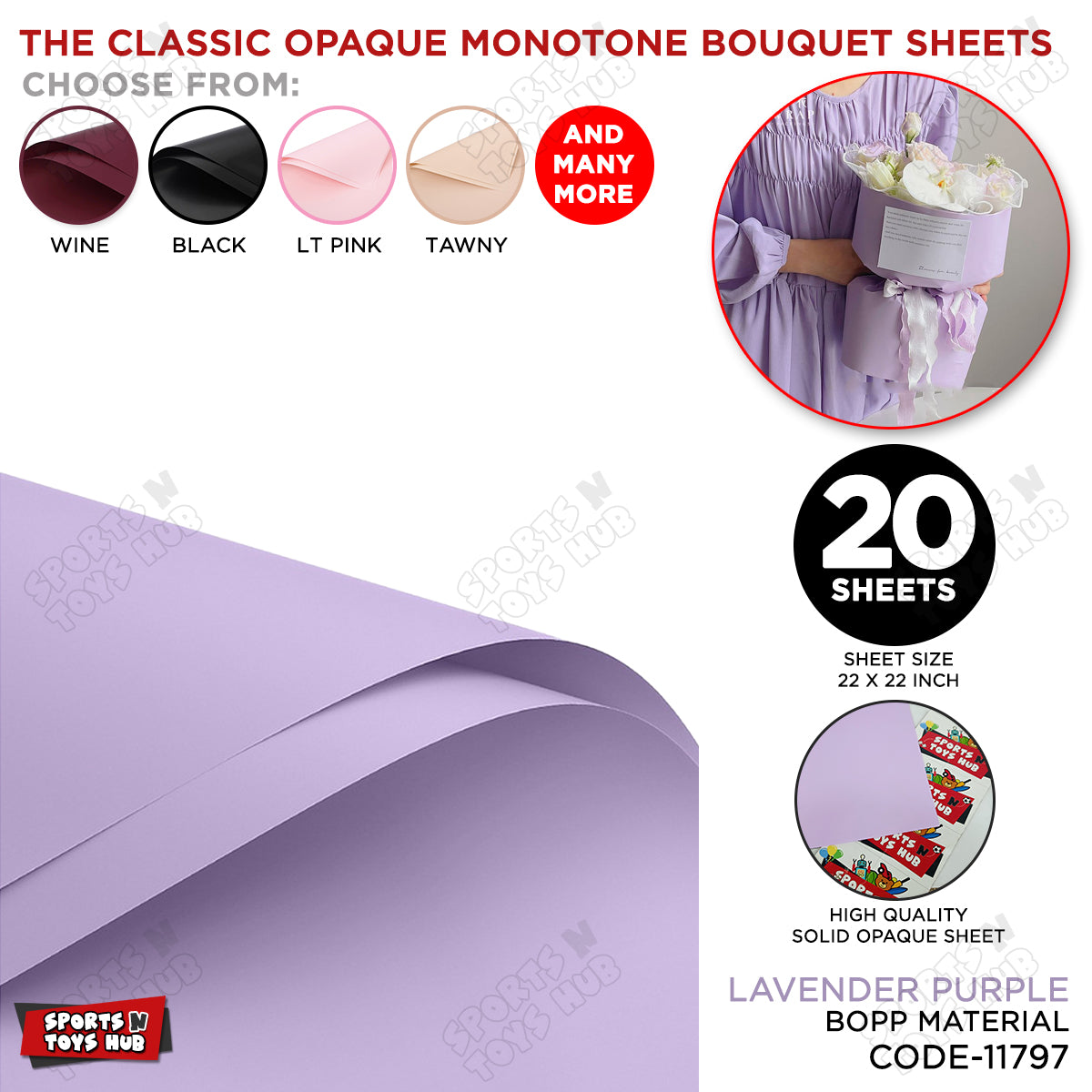 The Classic Opaque Monotone Plain Solid Color Opaque Mate Bouquet Sheets