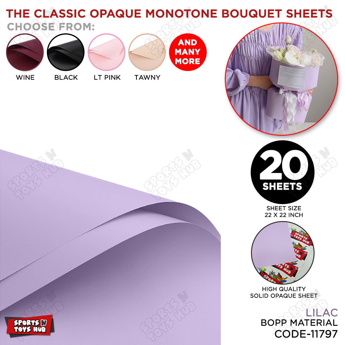 The Classic Opaque Monotone Plain Solid Color Opaque Mate Bouquet Sheets