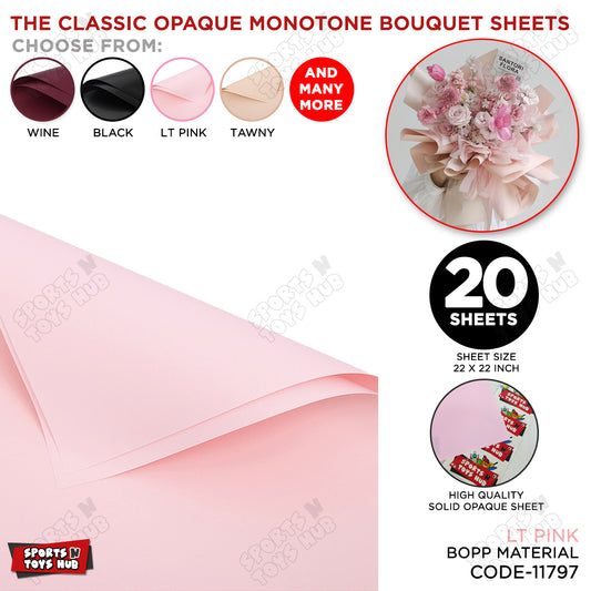 The Classic Opaque Monotone Plain Solid Color Opaque Mate Bouquet Sheets