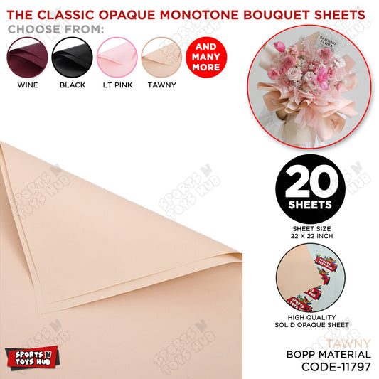 The Classic Opaque Monotone Plain Solid Color Opaque Mate Bouquet Sheets