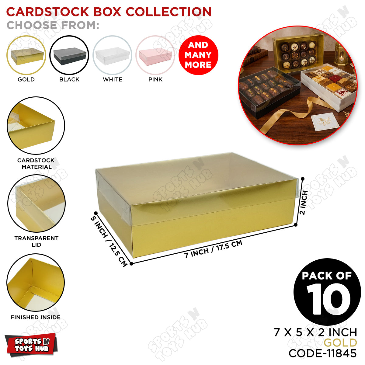 Clear Lid Box 7x5x2 Inch - Pack Of 10