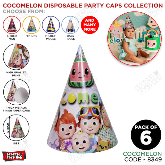 Coco-Melon Cartoons Characters Caps - 6 Pcs