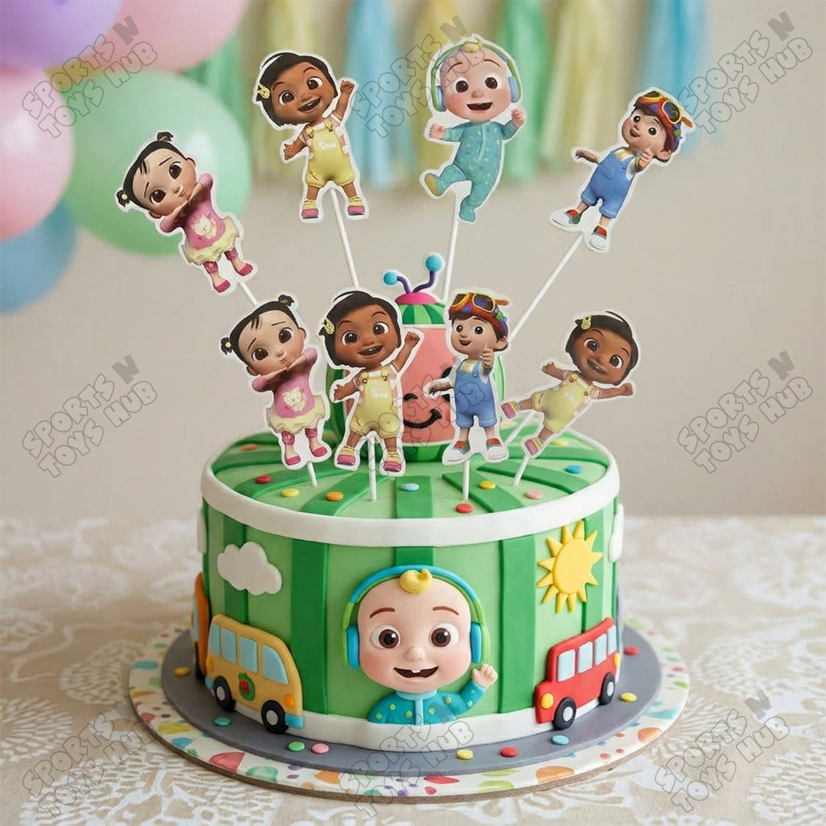 Cartoon Characters HBD C0C0-Melon Doll Cake Topper - 12 Pcs