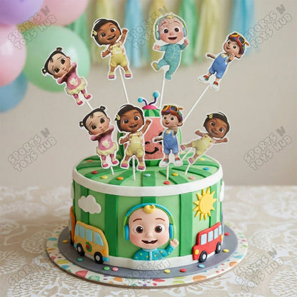 Cartoon Characters HBD C0C0-Melon Doll Cake Topper - 12 Pcs