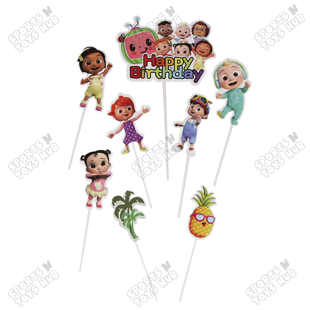 Cartoon Characters HBD C0C0-Melon Doll Cake Topper - 8 Pcs