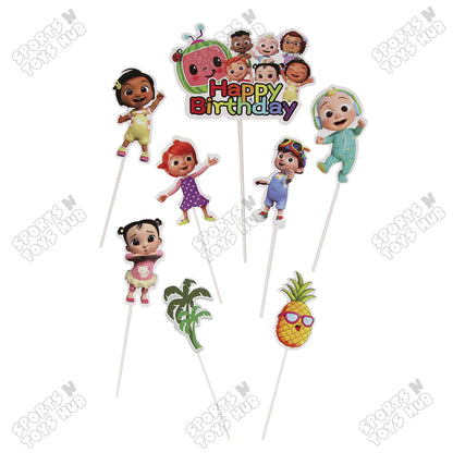 Cartoon Characters HBD C0C0-Melon Doll Cake Topper - 8 Pcs