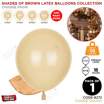 Cookie Dough Latex Balloons Available In 9, 12, 18 & 36 Inch Sizes