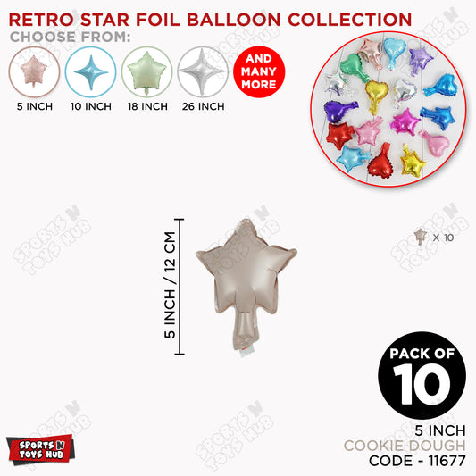 5 Inch - Retro Cookie Dough Star Foil Balloon