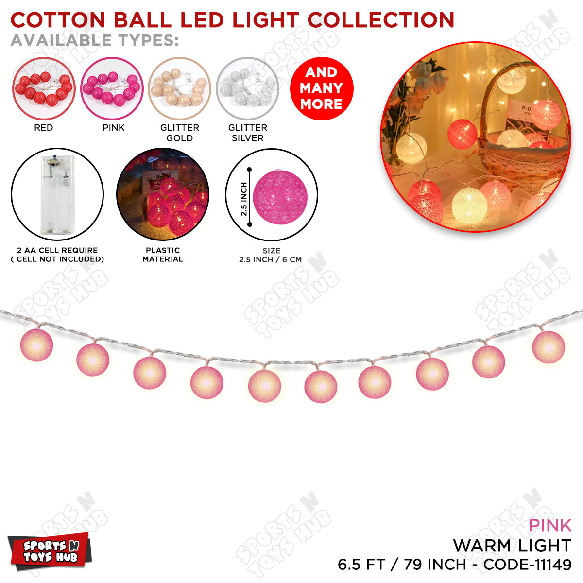Cotton Ball LED Light Collection