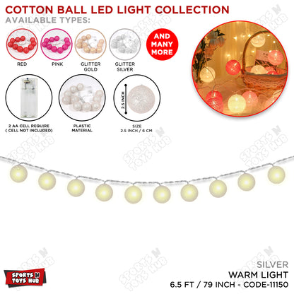 Cotton Ball Glitter LED Light Collection