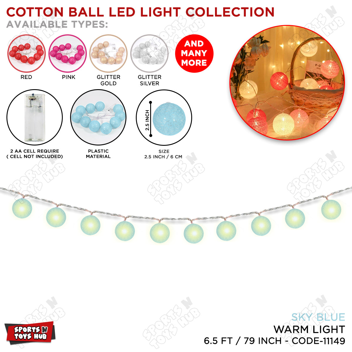 Cotton Ball LED Light Collection
