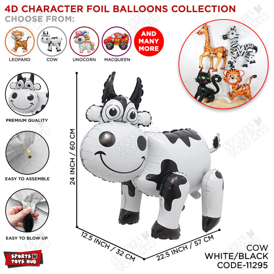 4D Cow Foil Balloon - 62x54 CM