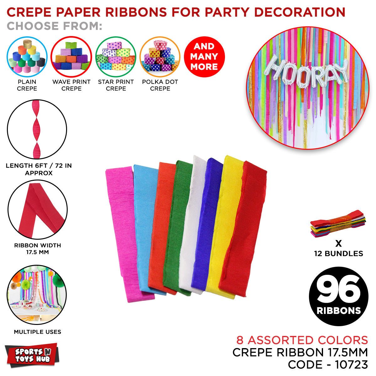 Crepe Paper Ribbons Collection – Sports n Toys Hub