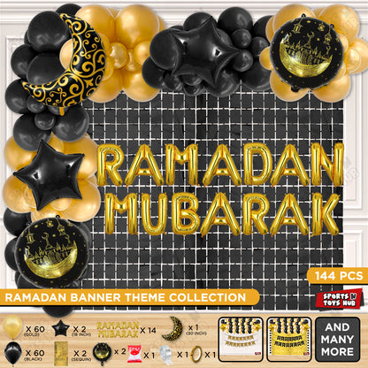 Crescent Moon Ramadan Mubarak Foil Balloon Set Theme Collection