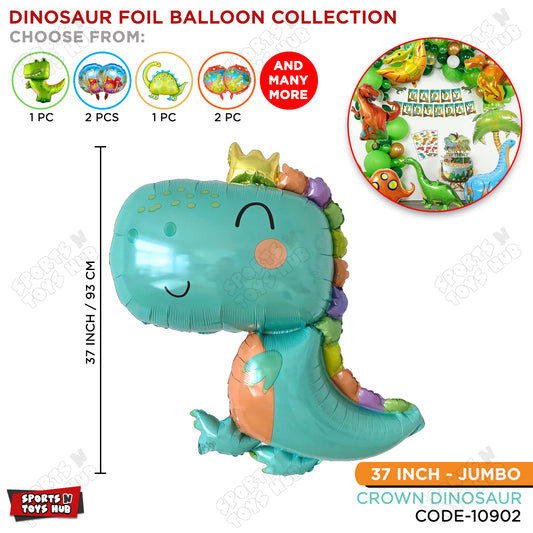 Crown Dinosour Foil Balloon