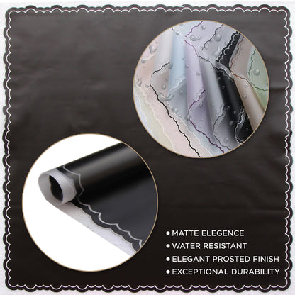 Flower Sheet Curvy Border Style, Wrapping Paper, Floral Gifting Sheets Bouquet Collection