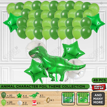 Jumbo T-Rex Green Foil Balloon Theme Decoration Set