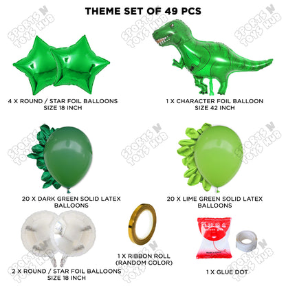 Jumbo T-Rex Green Foil Balloon Theme Decoration Set