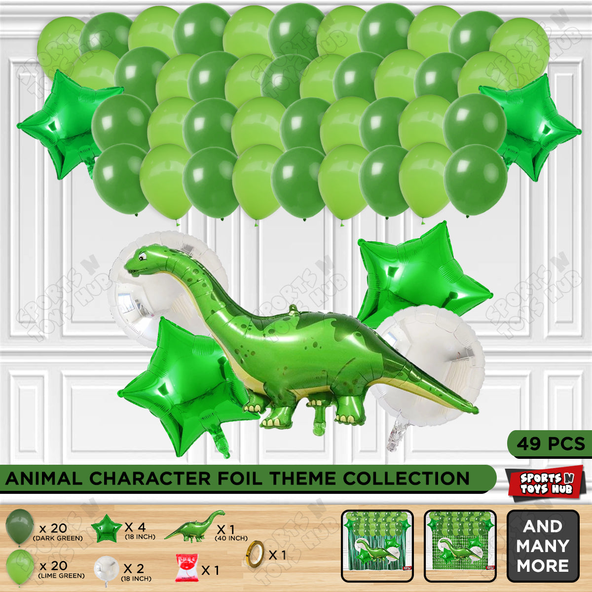 Apatosaurus Foil Balloon Theme Decoration Set