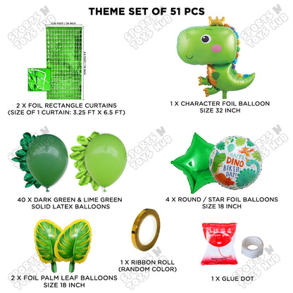 Happy Dino Foil Balloon Theme Decoration Set