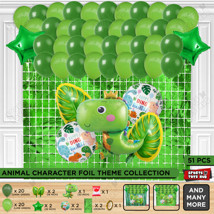 Happy Dino Foil Balloon Theme Decoration Set
