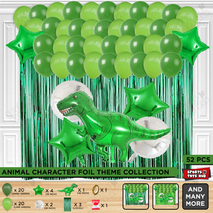 Jumbo T-Rex Green Foil Balloon Theme Decoration Set