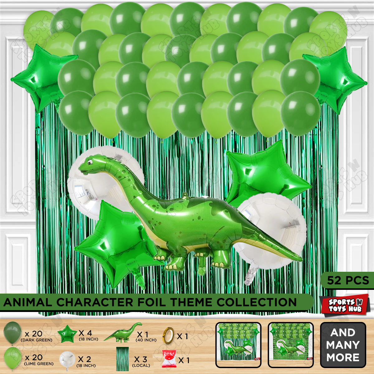 Apatosaurus Foil Balloon Theme Decoration Set