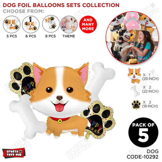 Dog Puppy Theme Party Foil Balloon Set – Cute Birthday Decoration Balloons for Kids, Boys & Girls Celebration & Party Supplies