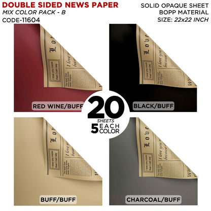 Double Sided News Paper Flower Bouquet Sheet, Floral Gifting Sheets, Wrapping Paper Collections