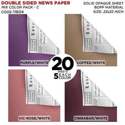 Double Sided News Paper Flower Bouquet Sheet, Floral Gifting Sheets, Wrapping Paper Collections