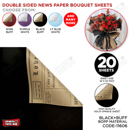 Double Sided News Paper Flower Bouquet Sheet, Floral Gifting Sheets, Wrapping Paper Collections