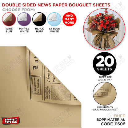 Double Sided News Paper Flower Bouquet Sheet, Floral Gifting Sheets, Wrapping Paper Collections