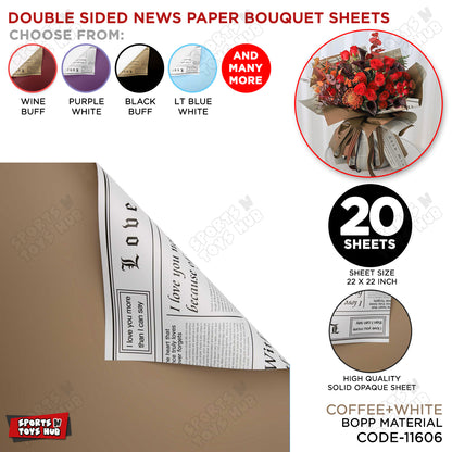 Double Sided News Paper Flower Bouquet Sheet, Floral Gifting Sheets, Wrapping Paper Collections