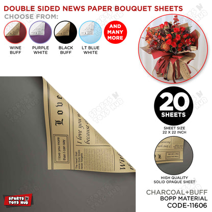 Double Sided News Paper Flower Bouquet Sheet, Floral Gifting Sheets, Wrapping Paper Collections