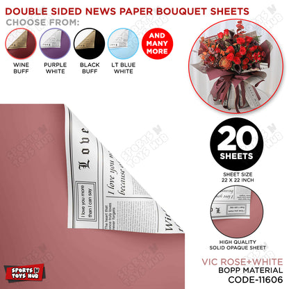 Double Sided News Paper Flower Bouquet Sheet, Floral Gifting Sheets, Wrapping Paper Collections