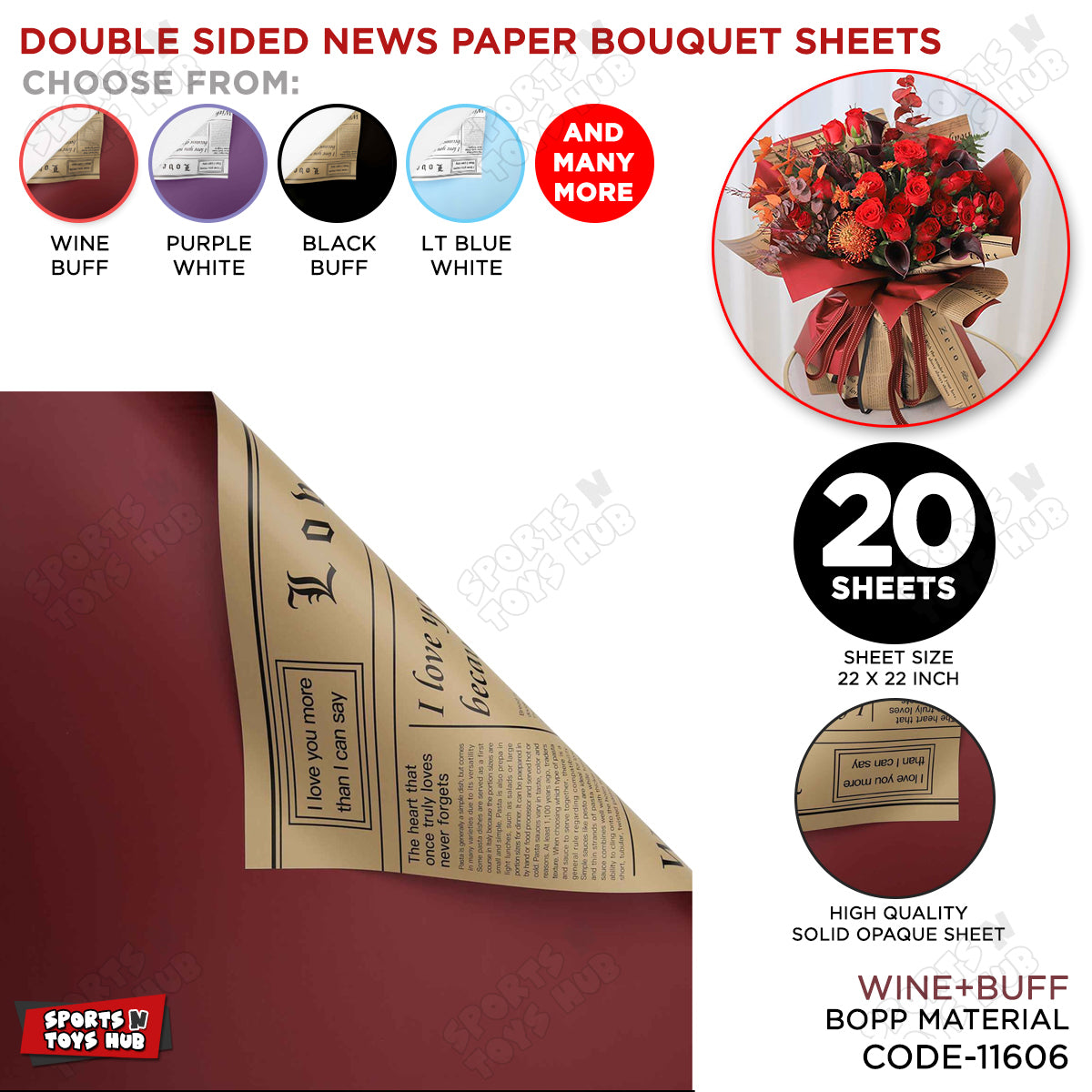 Double Sided News Paper Flower Bouquet Sheet, Floral Gifting Sheets, Wrapping Paper Collections