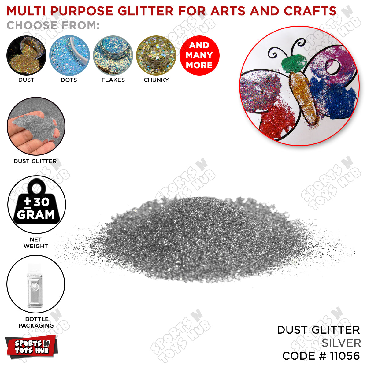 Glitter Dust Bottle – Multi-Purpose Fine Sparkle for Crafts & Decor
