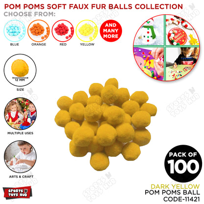 Pom Pom Soft Flux Fur Balls - Pack Of 100