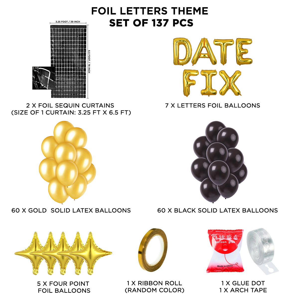 Date Fix Foil Letter Theme - Gold
