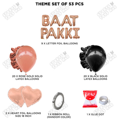 Baat Pakki Foil Letter Theme  - Rose Gold